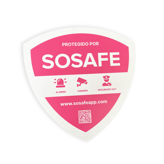 Placa Disuasiva de Seguridad Exterior SOSAFE