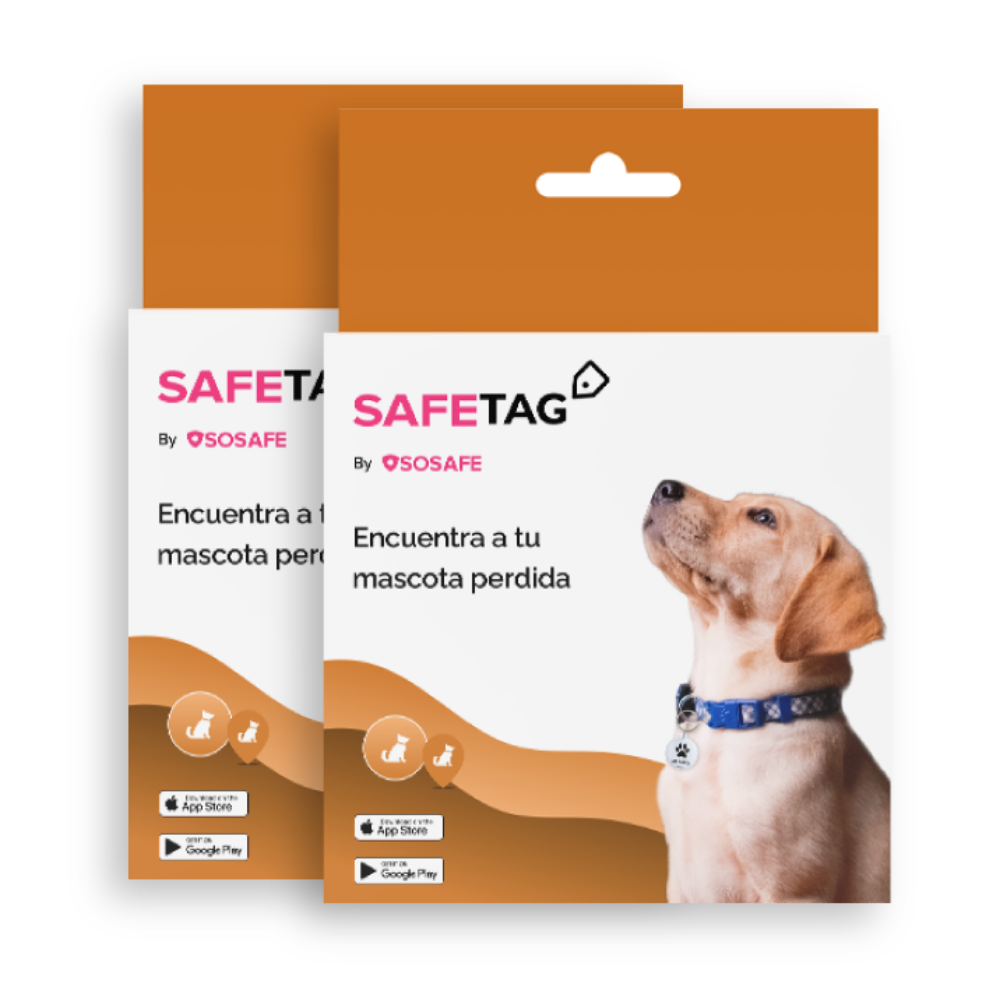 2 Placas SAFE Tag para Mascotas